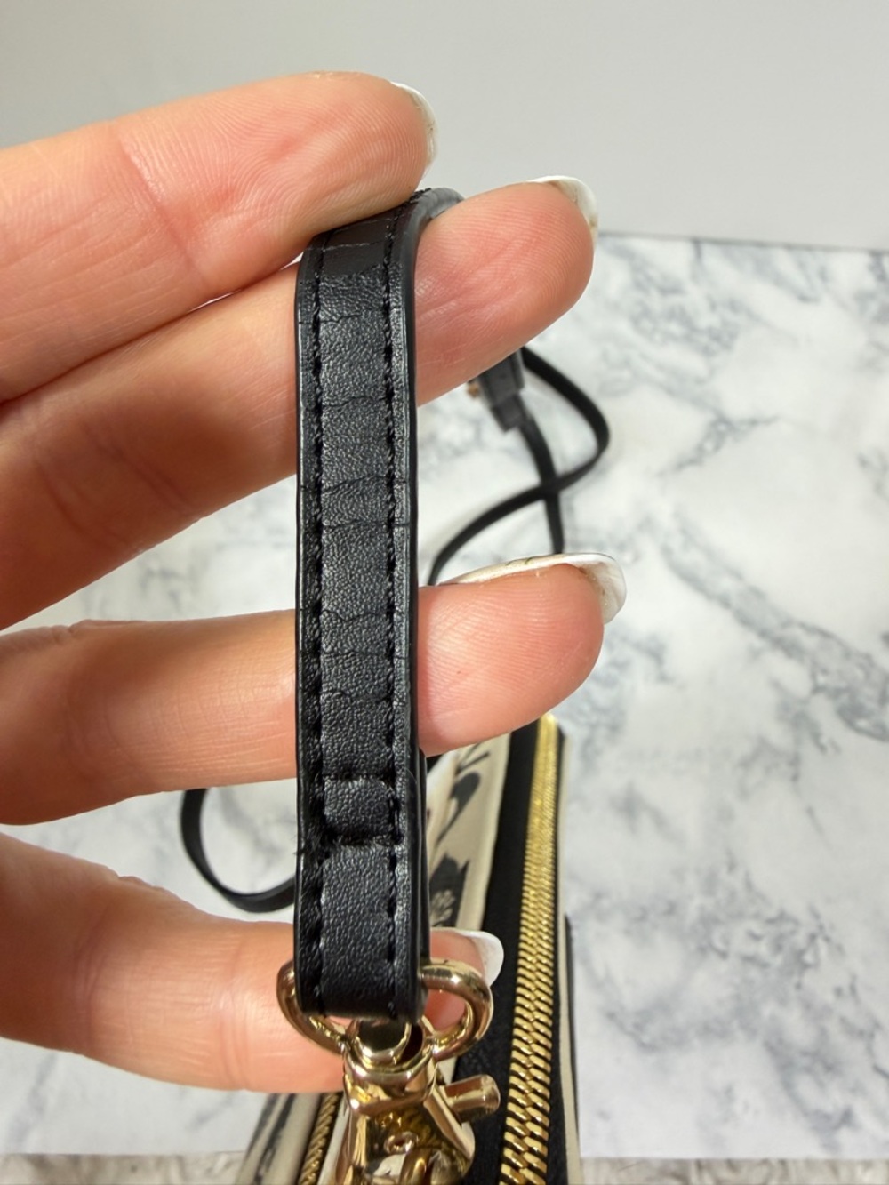 Spartina 449 black white linen leather Privateer Multi Phone Crossbody bag - Picture 6 of 7